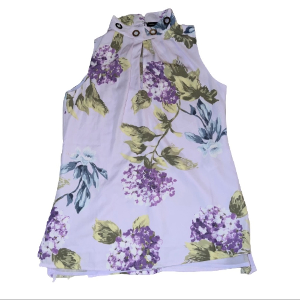 White House Black House Lilac Floral Blouse size XXS